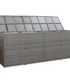 vidaXL Quadruple Wheelie Bin Shed Anthracite 305x78x120 cm Poly Rattan