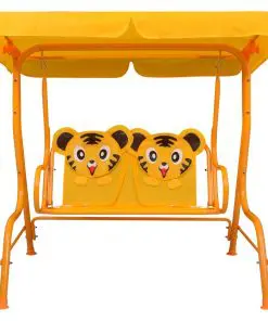 vidaXL Kids Swing Bench Yellow 115x75x110 cm Fabric