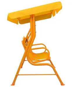 vidaXL Kids Swing Bench Yellow 115x75x110 cm Fabric