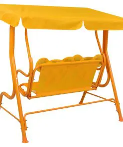 vidaXL Kids Swing Bench Yellow 115x75x110 cm Fabric