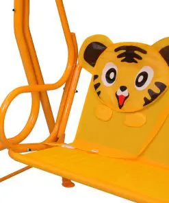 vidaXL Kids Swing Bench Yellow 115x75x110 cm Fabric