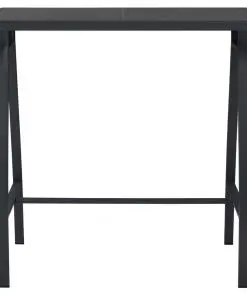 vidaXL Garden Bar Table Black 110x60x110 cm Tempered Glass