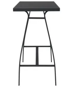 vidaXL Garden Bar Table Black 110x60x110 cm Tempered Glass