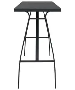 vidaXL Garden Bar Table Black 180x60x110 cm Tempered Glass