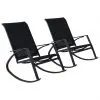 vidaXL Garden Rocking Chairs 2 pcs Textilene Black vidaXL Garden Rocking Chairs 2 pcs Textilene Black
