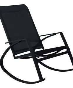 vidaXL Garden Rocking Chairs 2 pcs Textilene Black