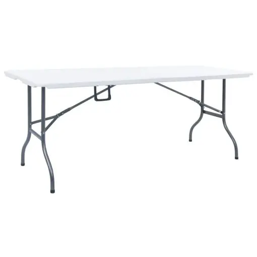 vidaXL Folding Garden Table White 180x72x72 cm HDPE