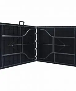 vidaXL Folding Garden Table Black 180x75x72 cm HDPE Imitation Rattan