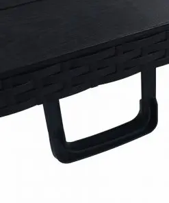 vidaXL Folding Garden Table Black 180x75x72 cm HDPE Imitation Rattan