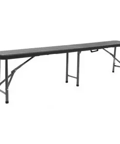 vidaXL Folding Garden Benches 2 pcs 180 cm HDPE Black