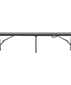 vidaXL Folding Garden Benches 2 pcs 180 cm HDPE Black