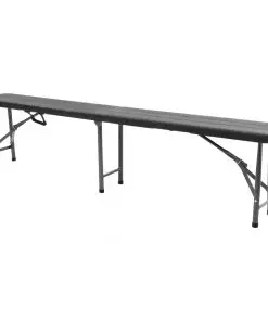 vidaXL Folding Garden Benches 2 pcs 180 cm HDPE Black