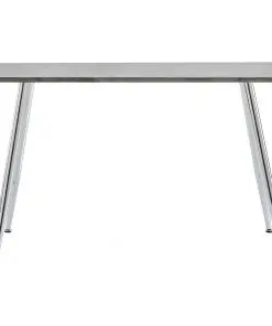 vidaXL Dining Table Concrete and Silver 120x60x74 cm MDF