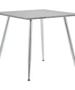 vidaXL Dining Table Concrete and Silver 80.5×80.5×73 cm MDF