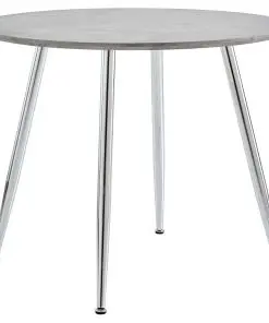 vidaXL Dining Table Concrete and Silver 90×73.5 cm MDF