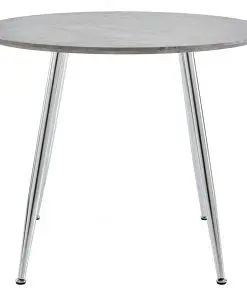 vidaXL Dining Table Concrete and Silver 90×73.5 cm MDF