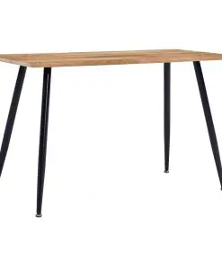 vidaXL Dining Table Oak and Black 120x60x74 cm MDF