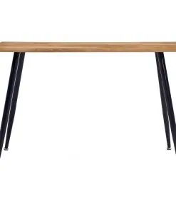 vidaXL Dining Table Oak and Black 120x60x74 cm MDF