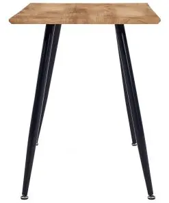 vidaXL Dining Table Oak and Black 120x60x74 cm MDF