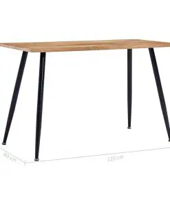vidaXL Dining Table Oak and Black 120x60x74 cm MDF