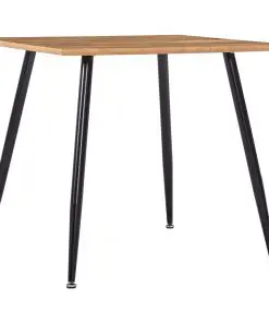 vidaXL Dining Table Oak and Black 80.5×80.5×73 cm MDF