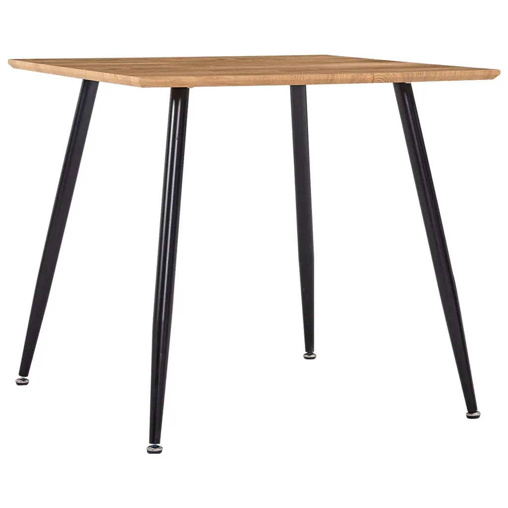 vidaXL Dining Table Oak and Black 80.5×80.5×73 cm MDF