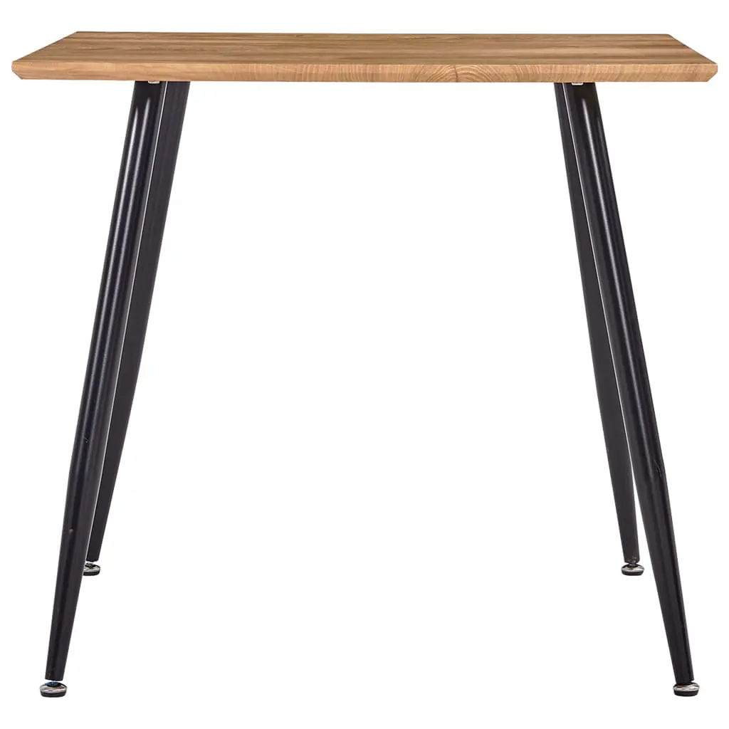 vidaXL Dining Table Oak and Black 80.5×80.5×73 cm MDF
