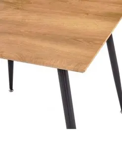 vidaXL Dining Table Oak and Black 80.5×80.5×73 cm MDF