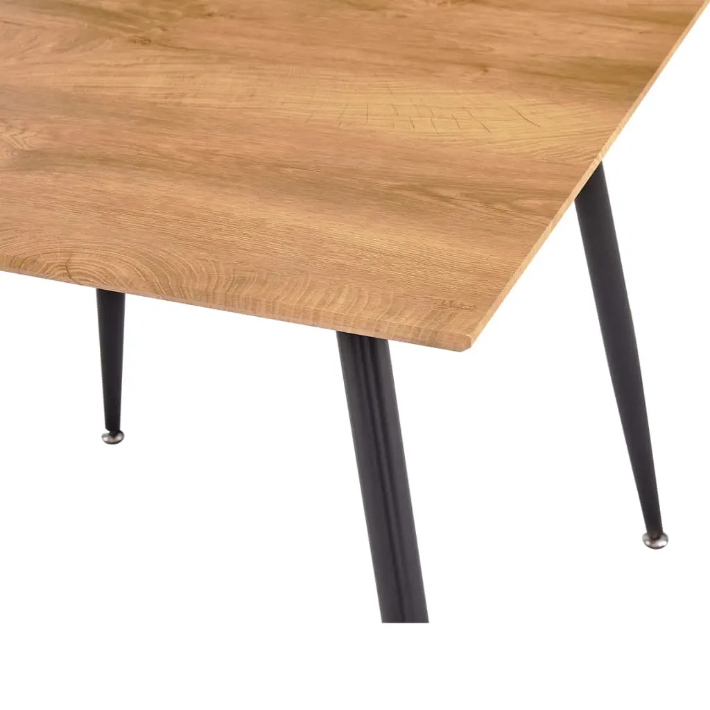 vidaXL Dining Table Oak and Black 80.5×80.5×73 cm MDF