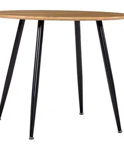 vidaXL Dining Table Oak and Black 90×73.5 cm MDF