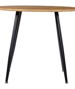 vidaXL Dining Table Oak and Black 90×73.5 cm MDF