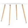 vidaXL Dining Table White and Oak 80.5×80.5×73 cm MDF