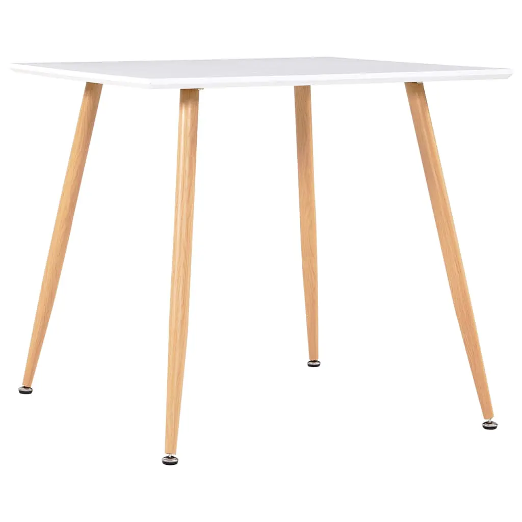 vidaXL Dining Table White and Oak 80.5×80.5×73 cm MDF