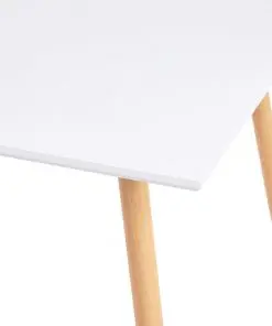 vidaXL Dining Table White and Oak 80.5×80.5×73 cm MDF