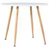 vidaXL Dining Table White and Oak 90×73.5 cm MDF