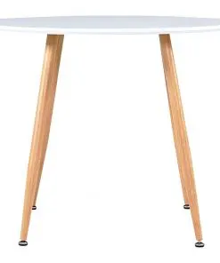 vidaXL Dining Table White and Oak 90×73.5 cm MDF