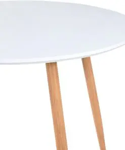vidaXL Dining Table White and Oak 90×73.5 cm MDF