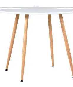 vidaXL Dining Table White and Oak 90×73.5 cm MDF