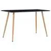 vidaXL Dining Table Black and Oak 120x60x74 cm MDF