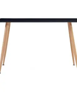 vidaXL Dining Table Black and Oak 120x60x74 cm MDF