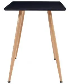 vidaXL Dining Table Black and Oak 120x60x74 cm MDF
