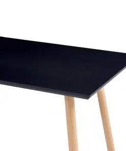 vidaXL Dining Table Black and Oak 120x60x74 cm MDF