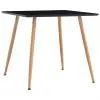 vidaXL Dining Table Black and Oak 80.5×80.5×73 cm MDF
