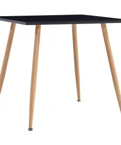 vidaXL Dining Table Black and Oak 80.5×80.5×73 cm MDF
