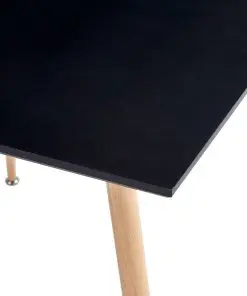 vidaXL Dining Table Black and Oak 80.5×80.5×73 cm MDF