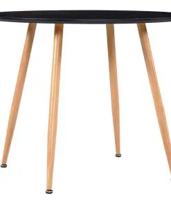 vidaXL Dining Table Black and Oak 90×73.5 cm MDF