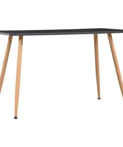 vidaXL Dining Table Grey and Oak 120x60x74 cm MDF