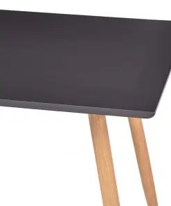 vidaXL Dining Table Grey and Oak 120x60x74 cm MDF