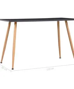 vidaXL Dining Table Grey and Oak 120x60x74 cm MDF