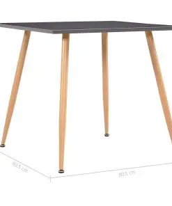 vidaXL Dining Table Grey and Oak 80.5×80.5×73 cm MDF